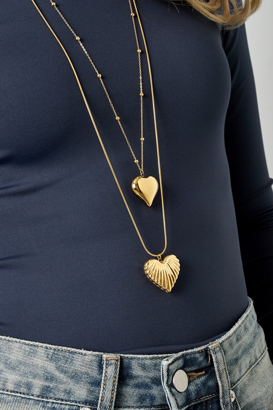 Lange ketting met hart