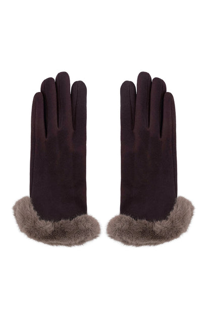 Handschoenen fluffy elegance - bruin