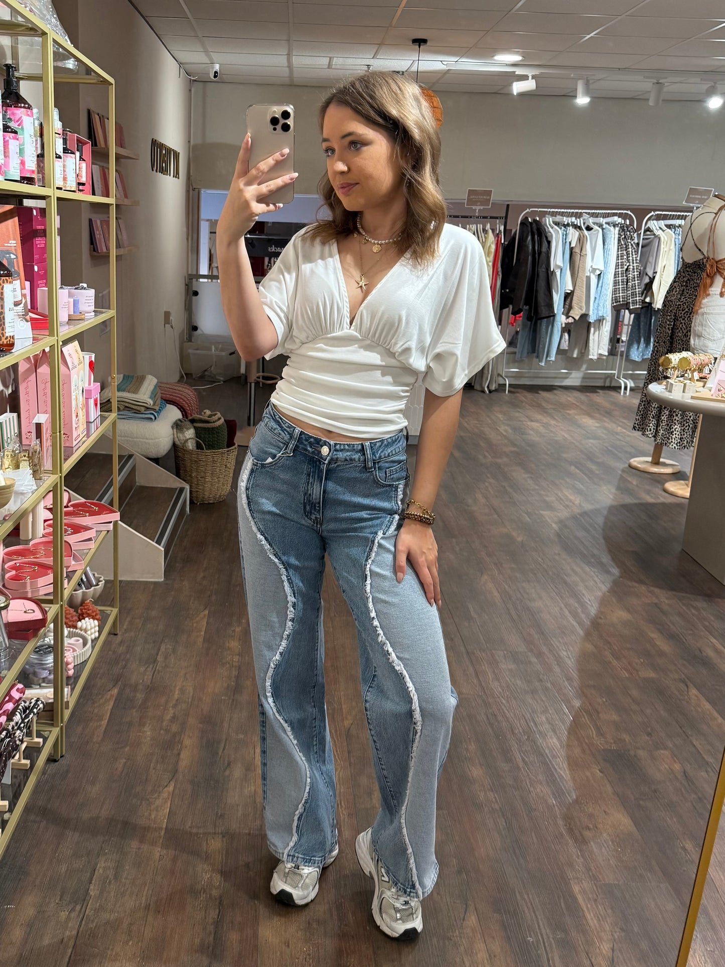Demi - swirl wide leg jeans