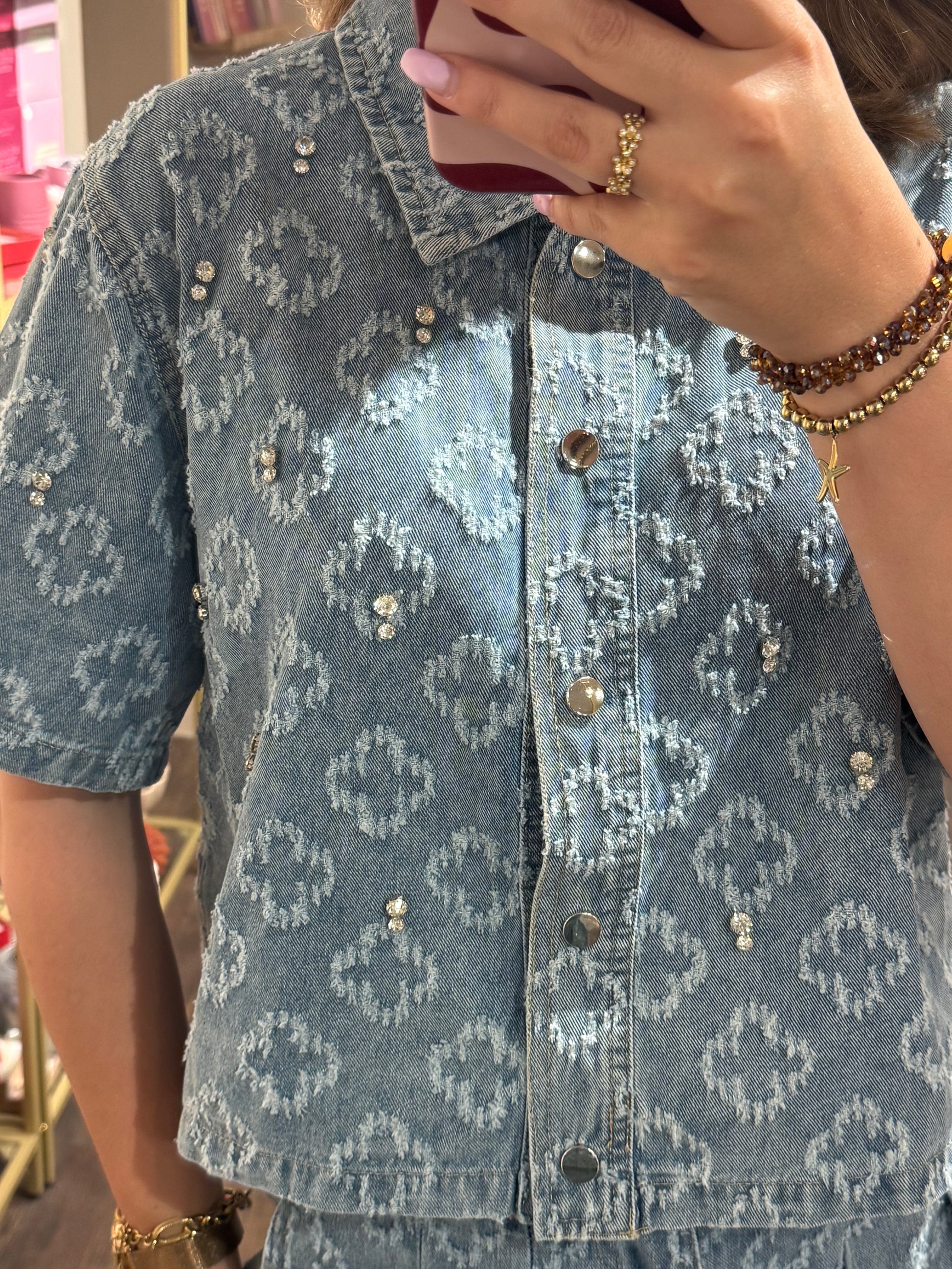 Trendy denim set voor de zomer 