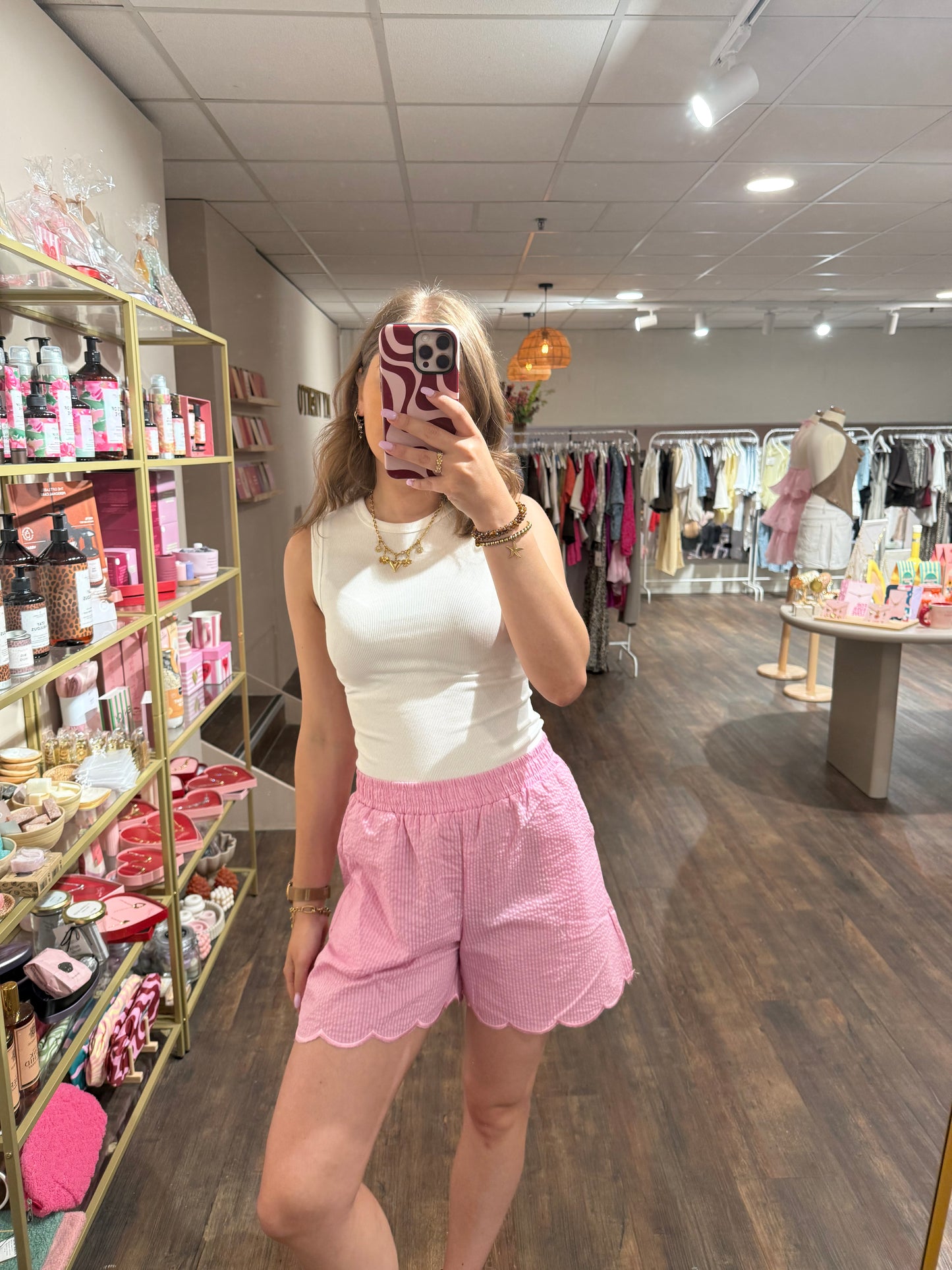 Comfortabele roze short 