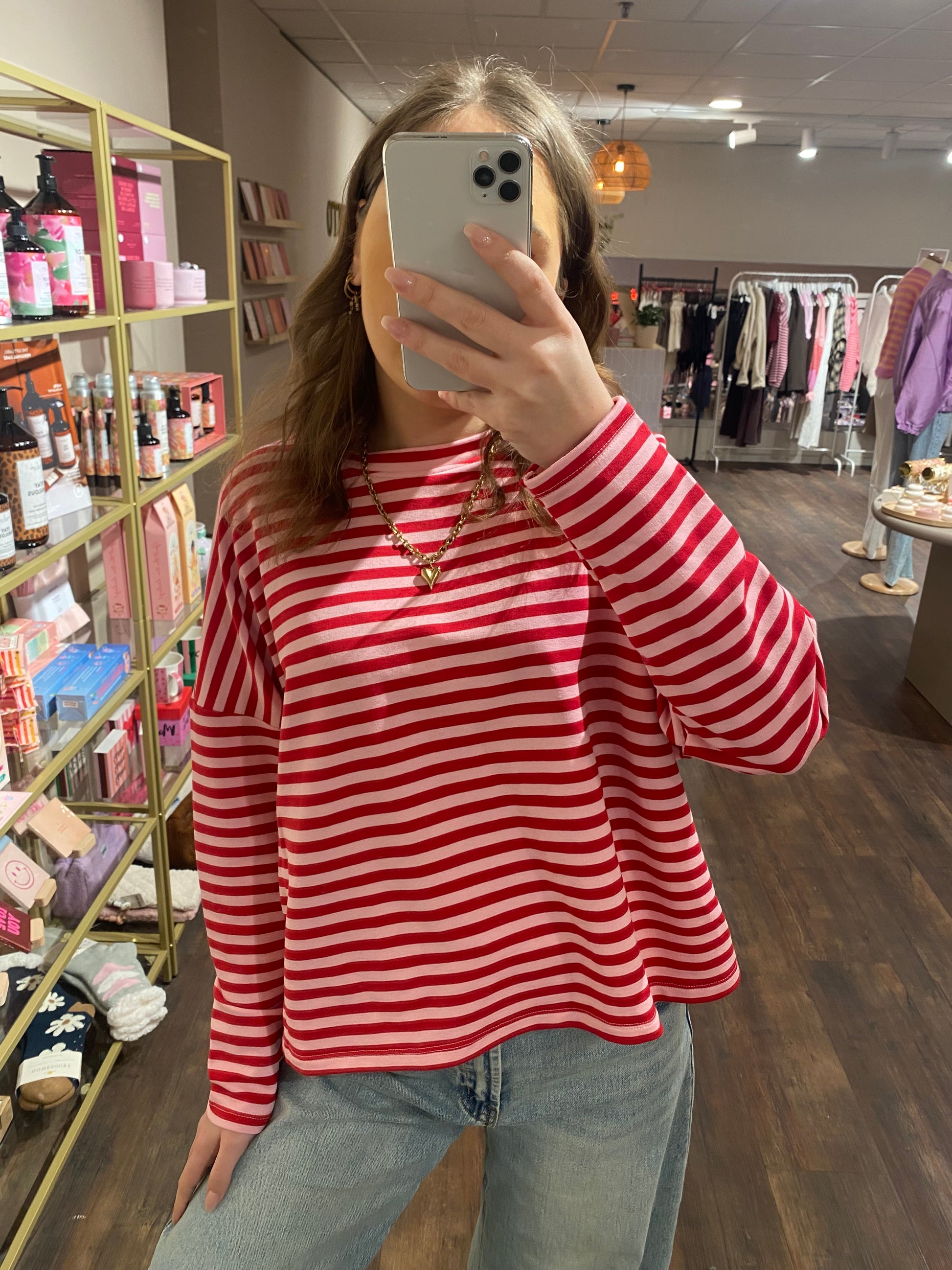 Stijlvolle longsleeve met strepen.