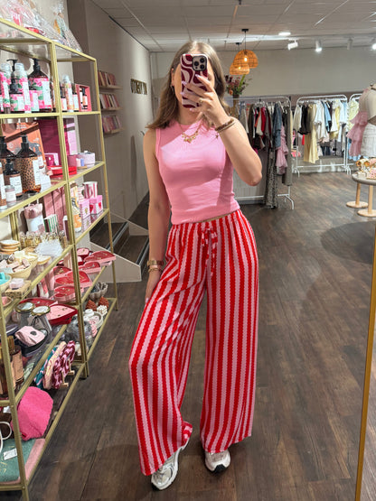 Luchtige met strepen zomerbroek 