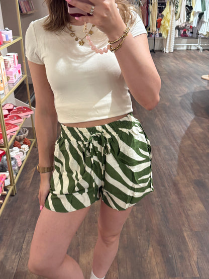 Luchtige short met zebra print