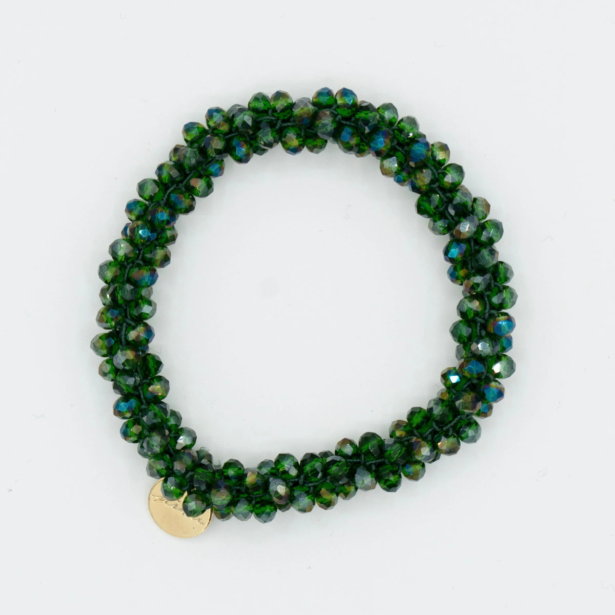 Groene kralen armband en haarelastiek van Stiekie 