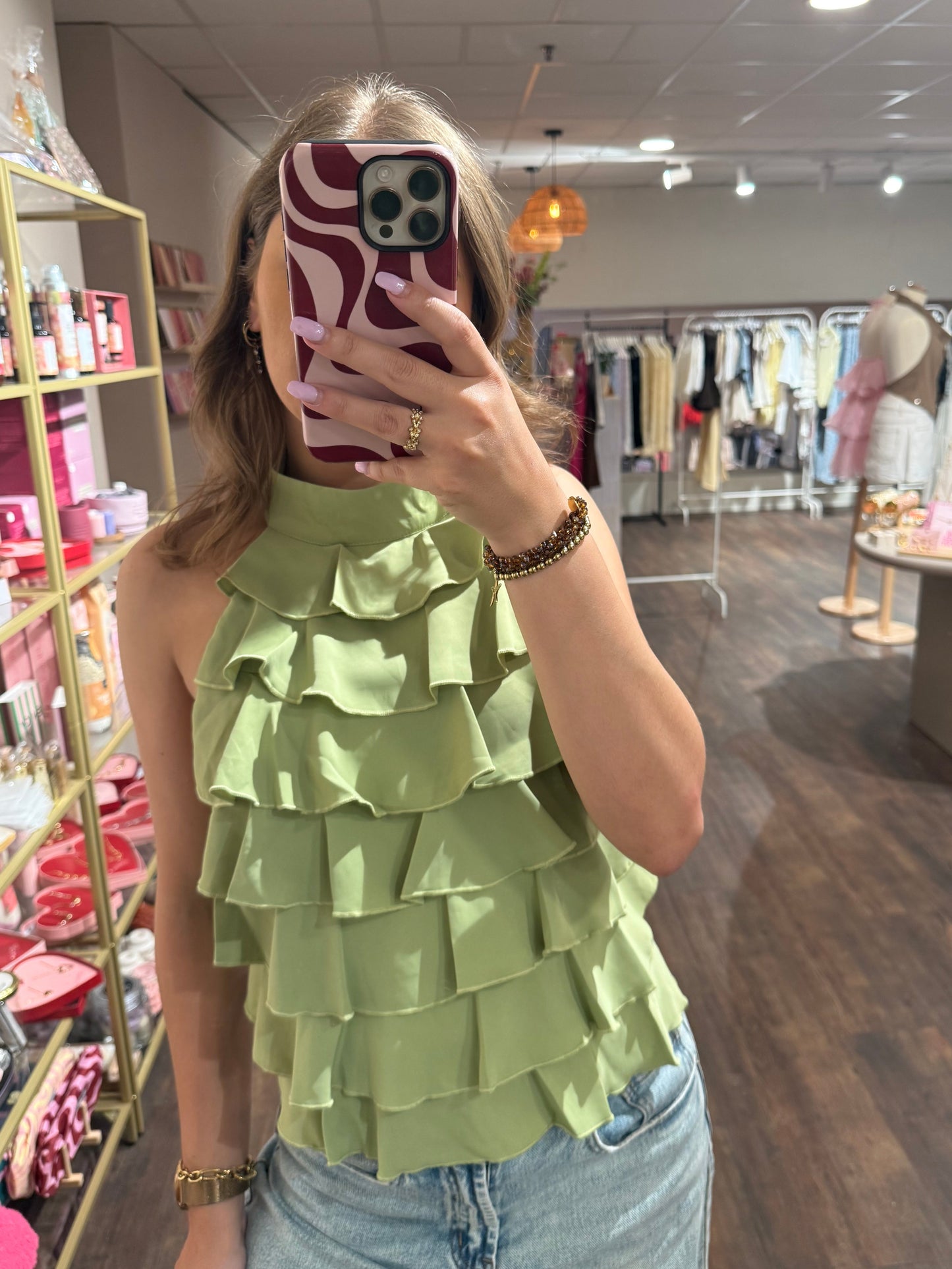 Zomerse top in groene kleur 