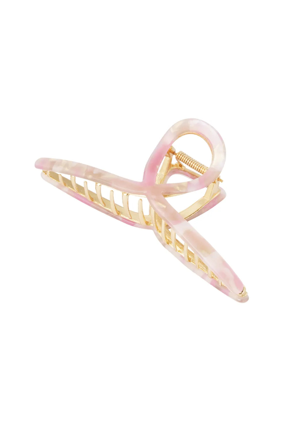 Haarklem krul marble roze
