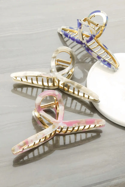 Haarklem krul marble roze