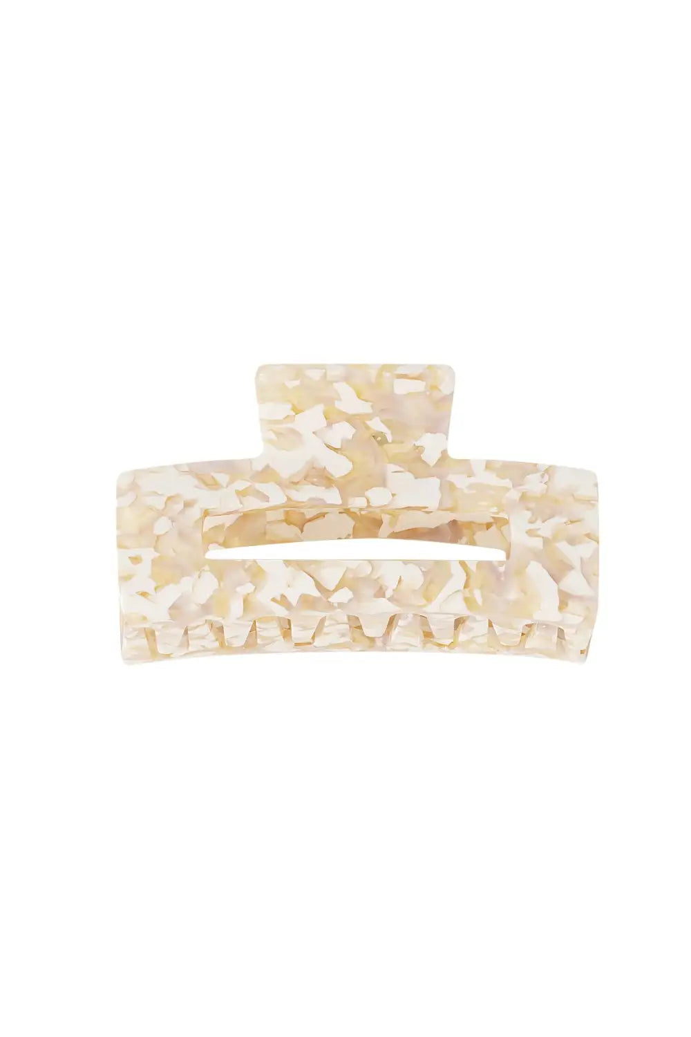 Haarklem met print beige sheer