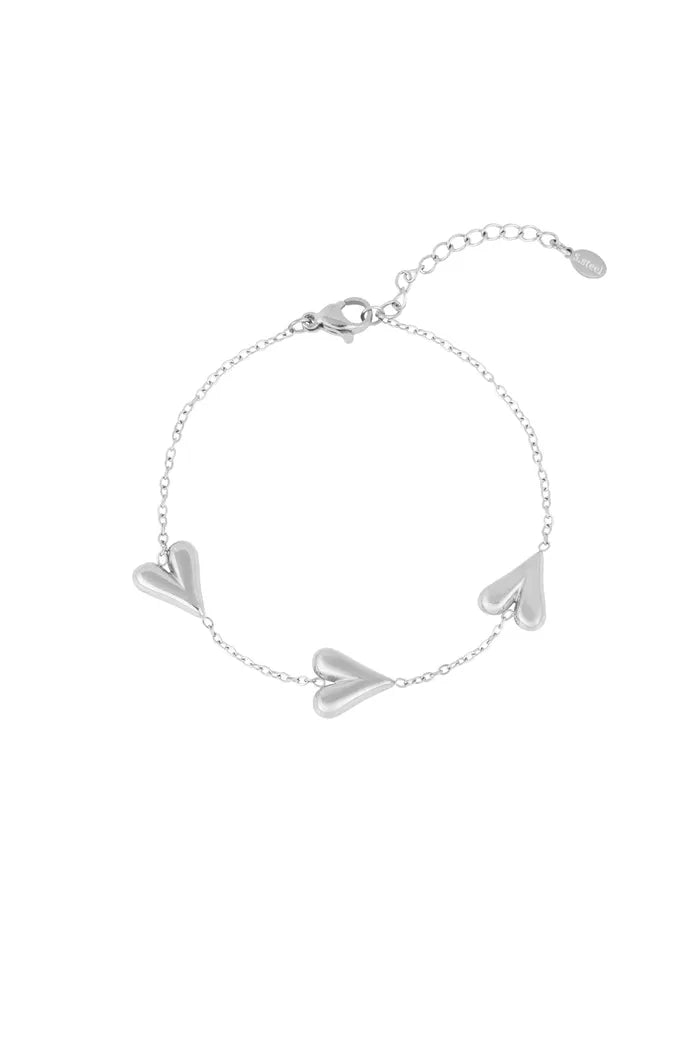 Hartjesdag armband zilver