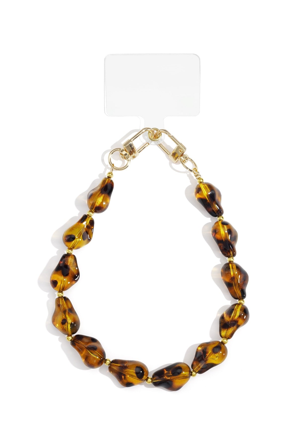 Telefoonsnoer kralen bruin