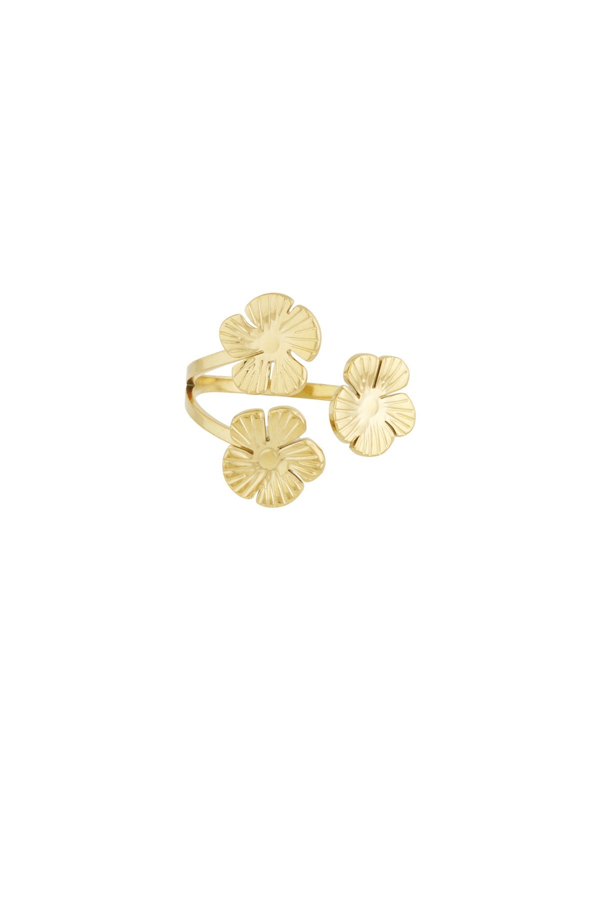 Floral Trio ring goud