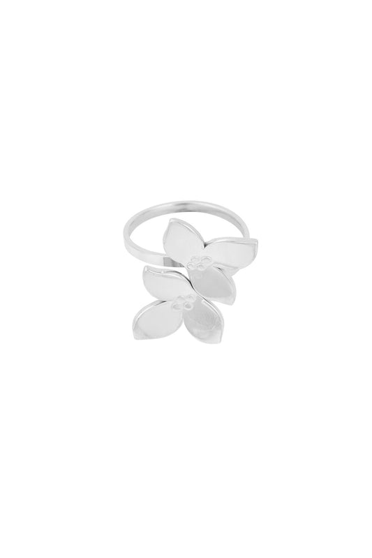 Flower Duo ring zilver