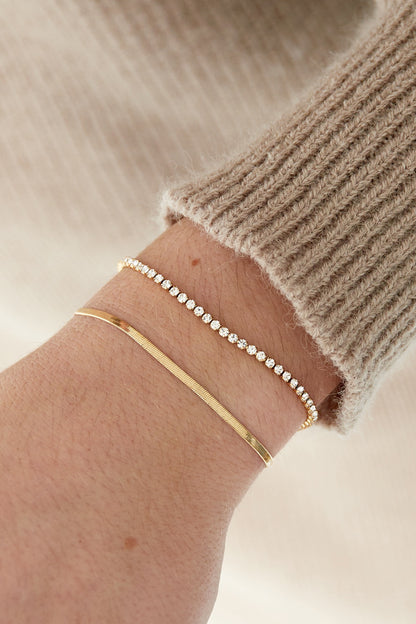 Dubbele Armband met Diamantjes goud