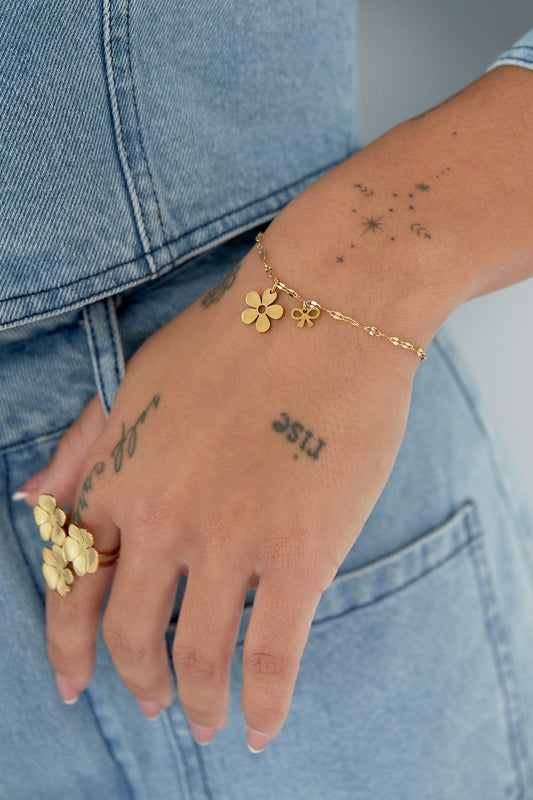 floral bowlicious armband goud