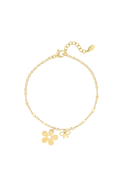 floral bowlicious armband goud