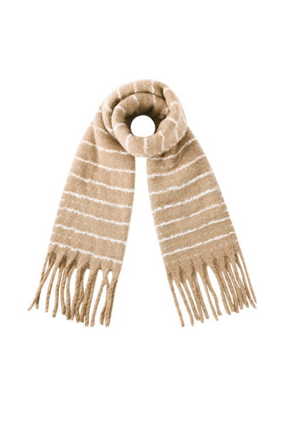 Wintersjaal Strip Casual Khaki