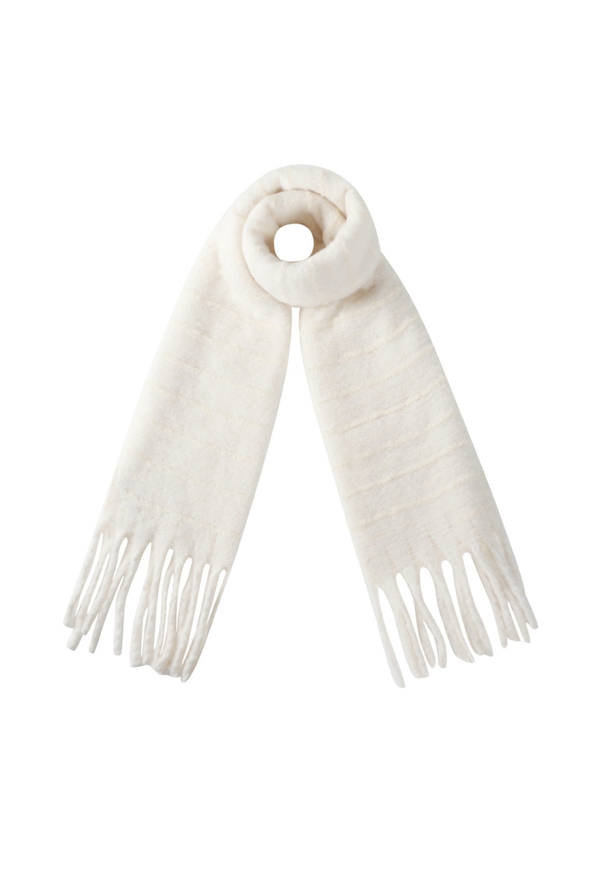 Wintersjaal Strip Casual Wit