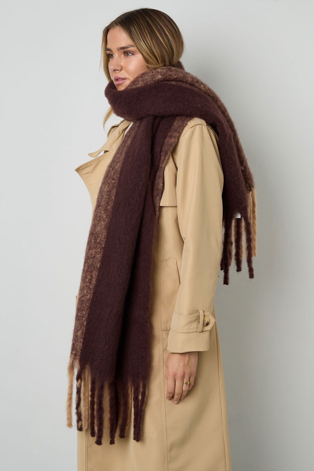 Wintersjaal Gemengde Kleuren Zwart