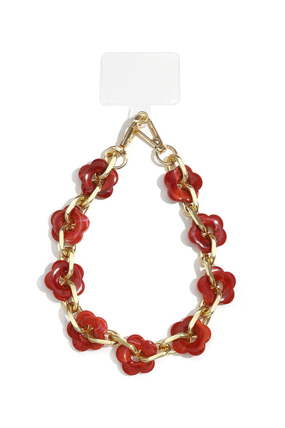 Telefoonkoord bloemen bordeaux rood