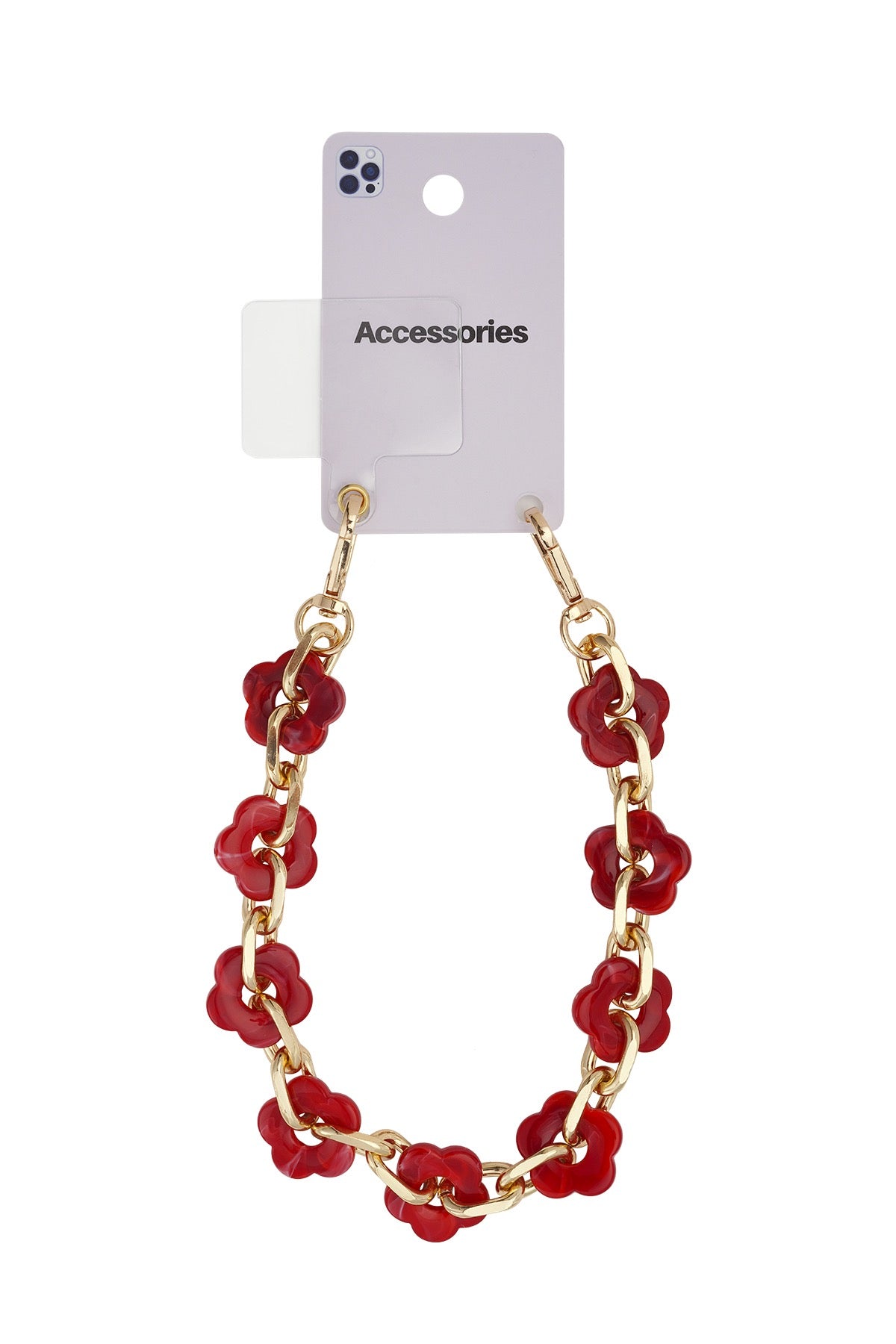 Telefoonkoord bloemen bordeaux rood