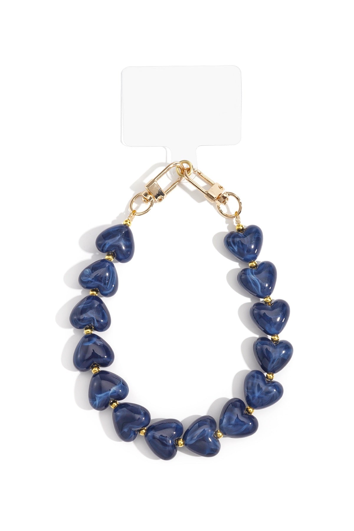 Telefoonkoord marble hart donkerblauw