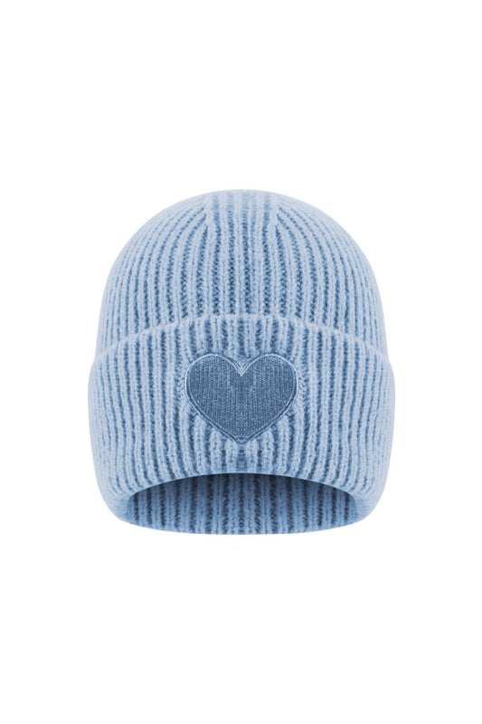 Hartjes muts blauw