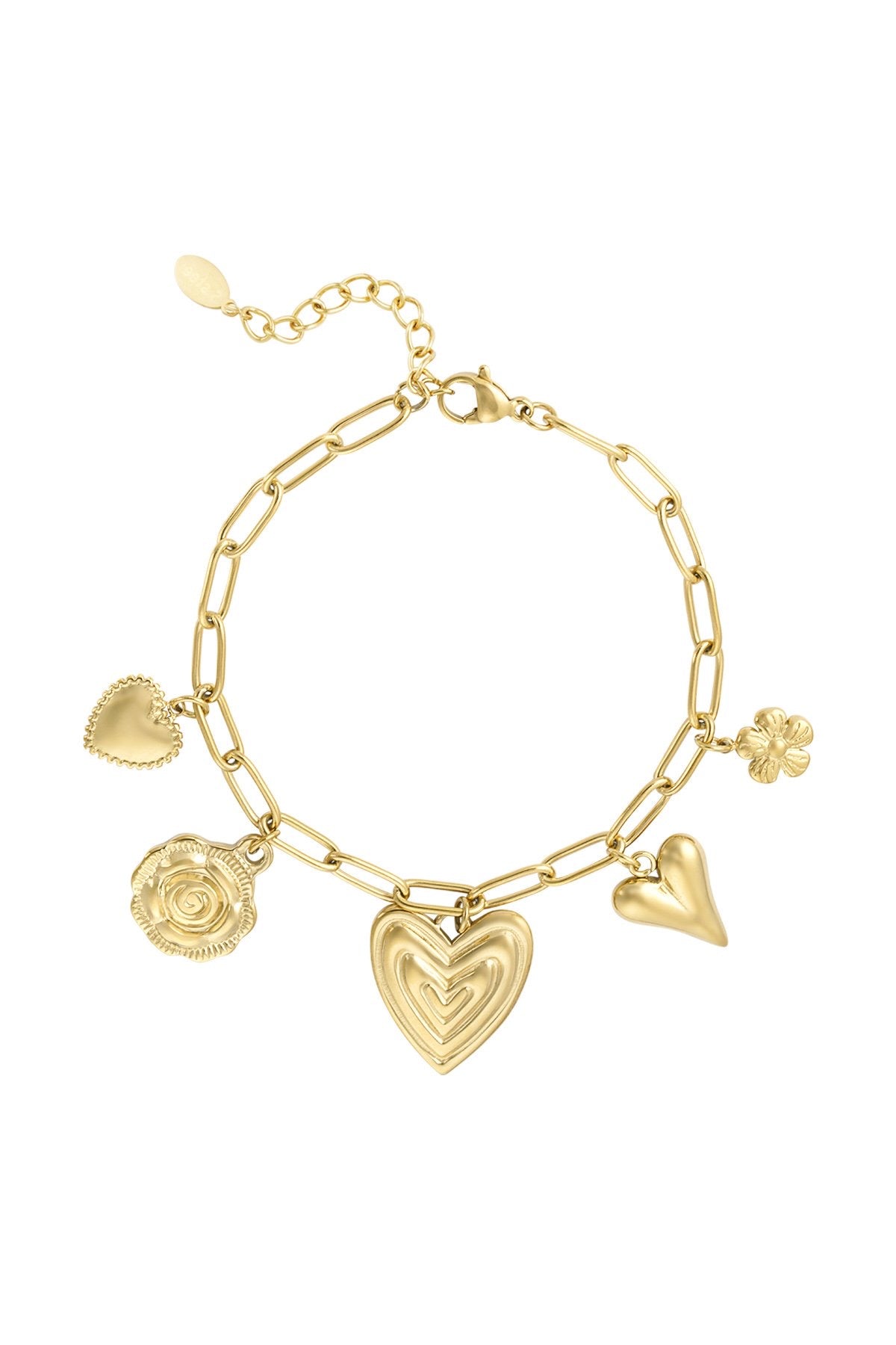 Heartfelt charms armband goud