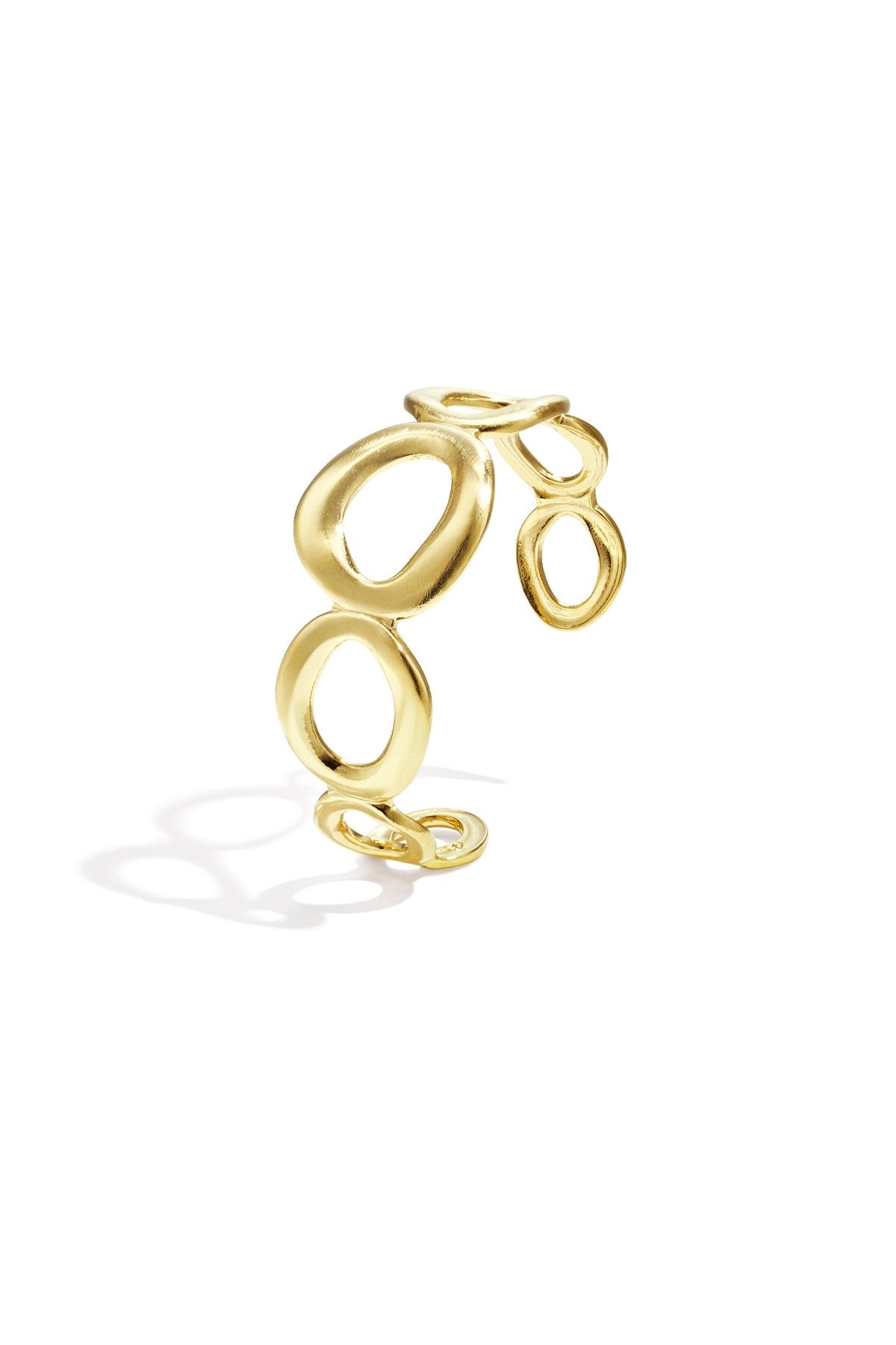 Chunky bangle met organische cirkels goud