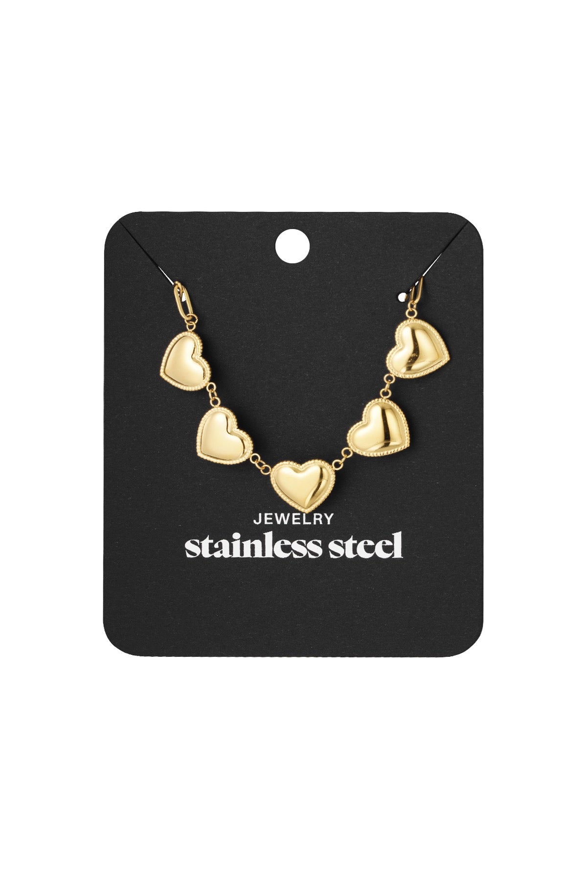 Small hearts studs ketting goud