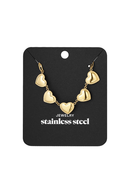 Small hearts studs ketting goud