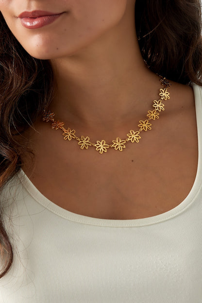 Flower party ketting goud