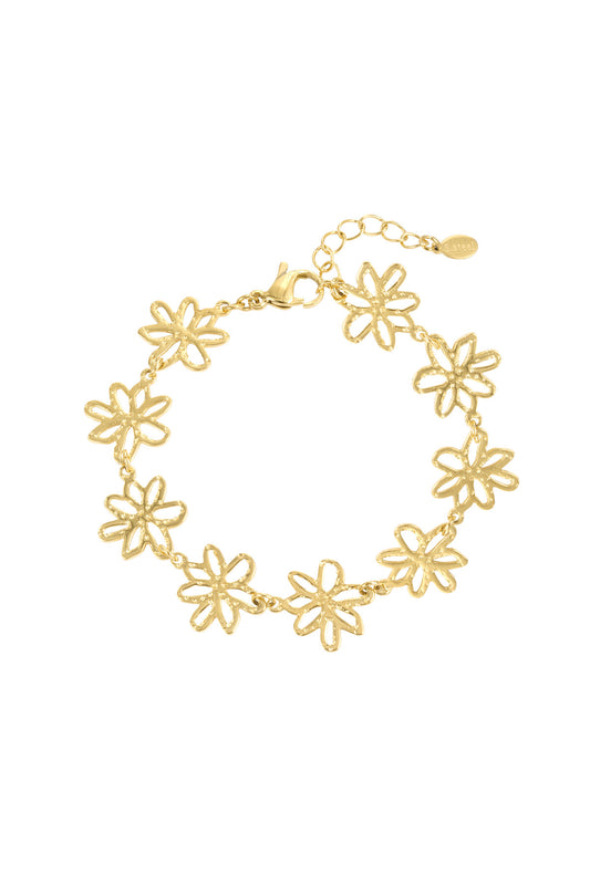 Flower party armband goud