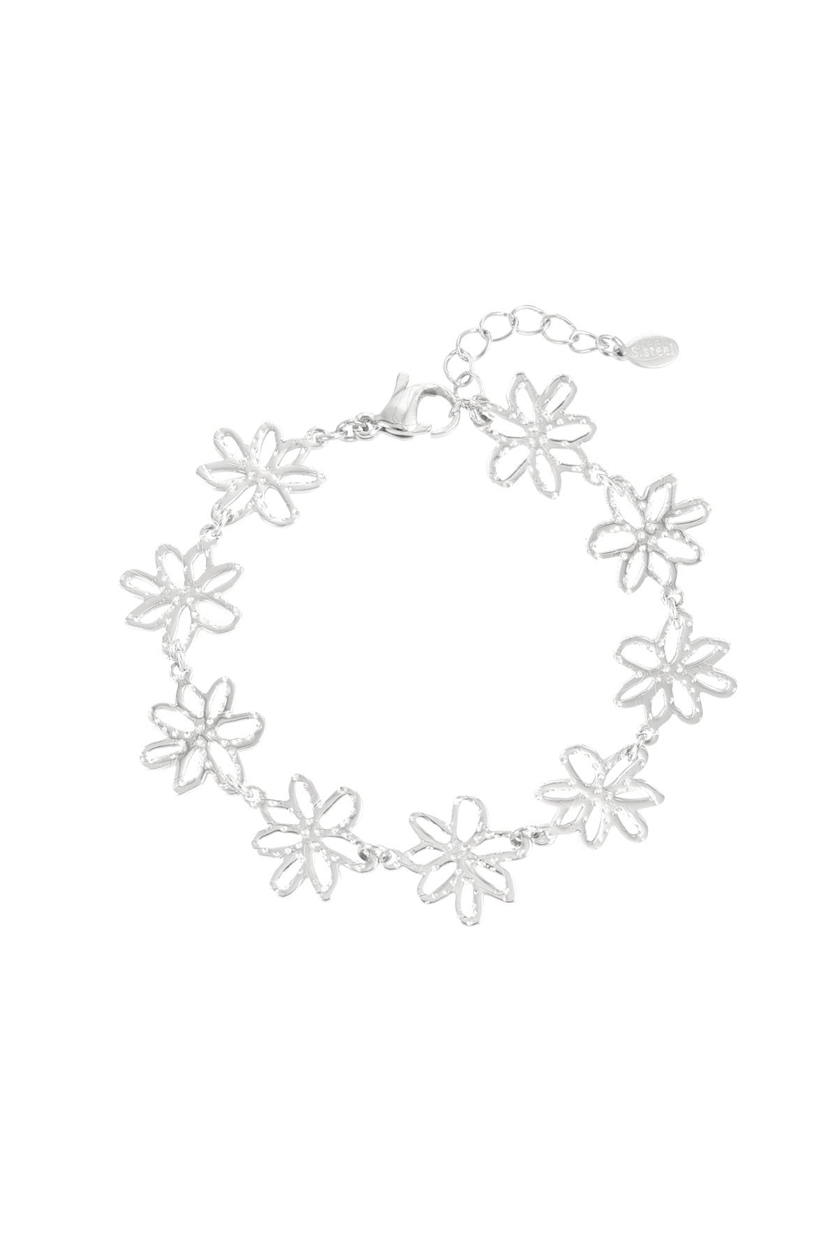 Flower party armband zilver