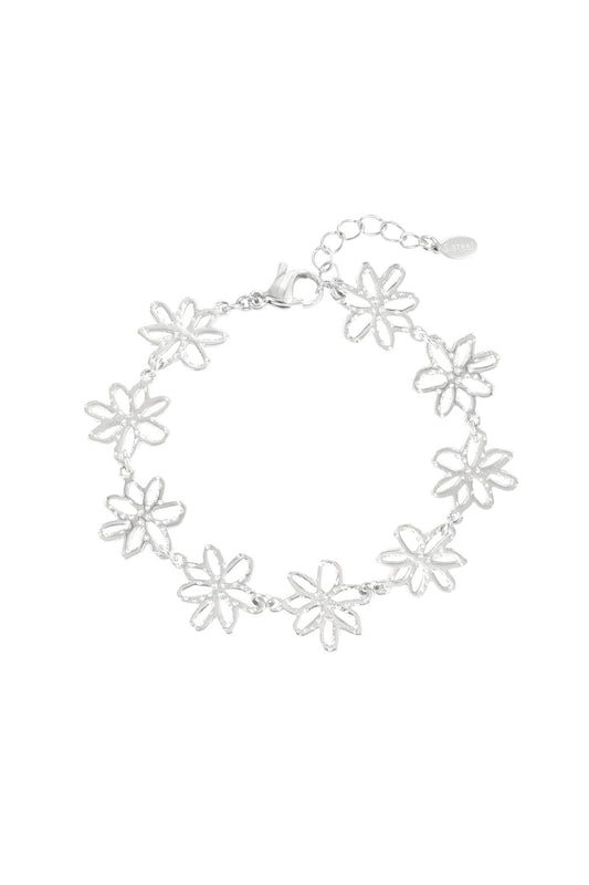 Flower party armband zilver