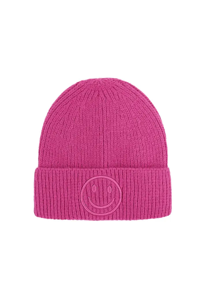 Smiley muts fuchsia