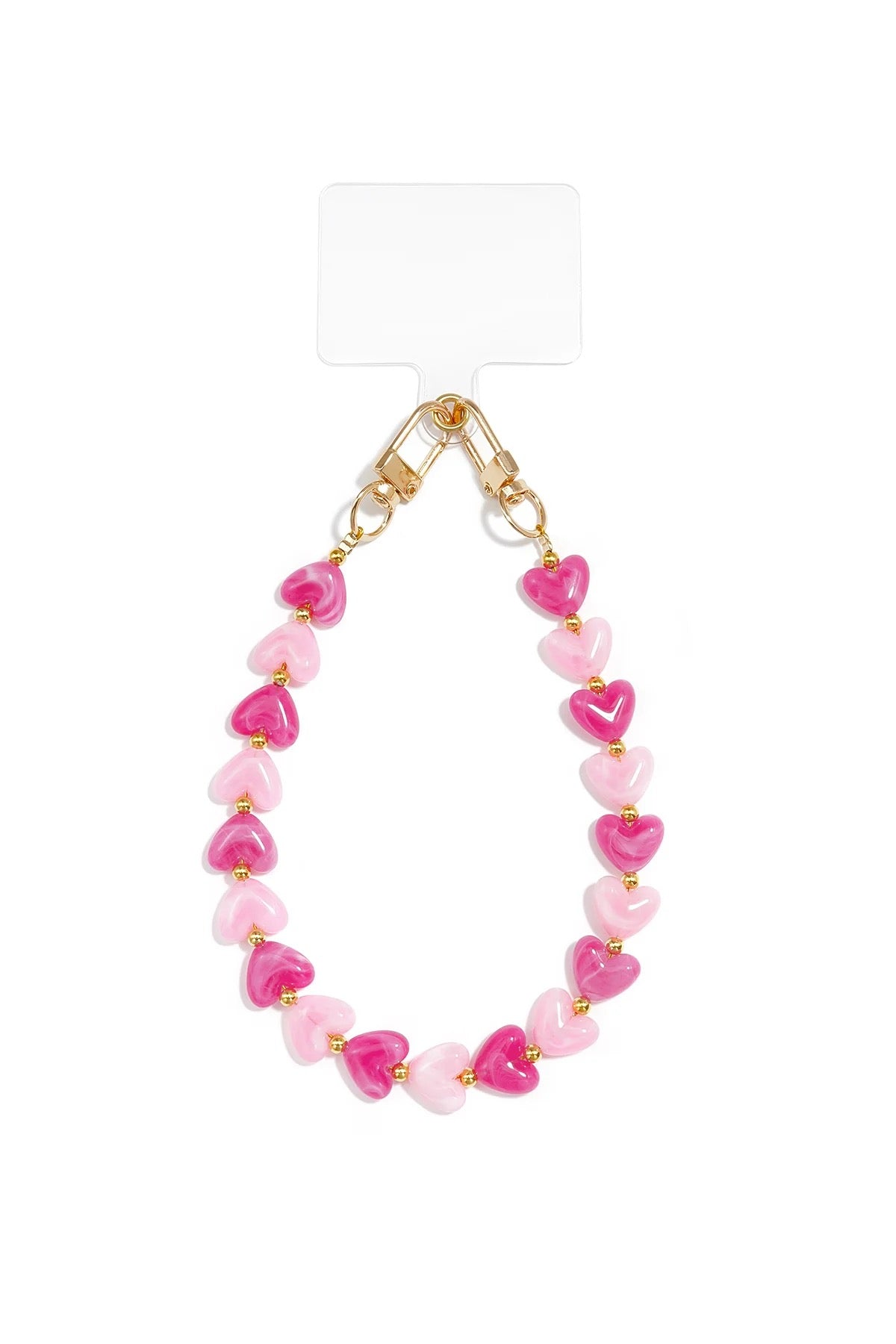Telefoonkoord gemixte hartjes roze