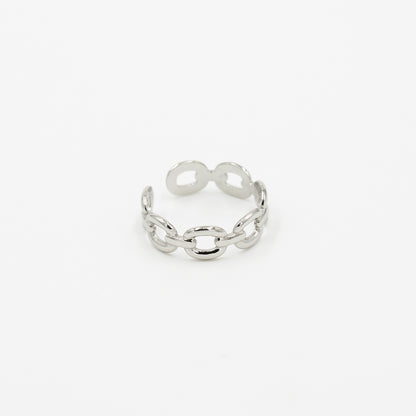 Schakel ring zilver