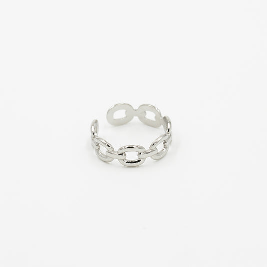 Schakel ring zilver