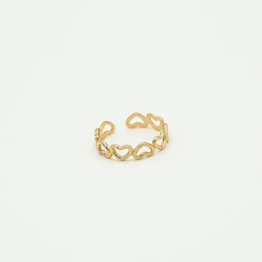 Open hartjes ring goud