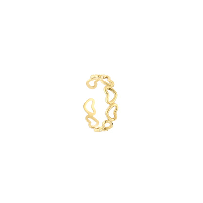 Open hartjes ring goud