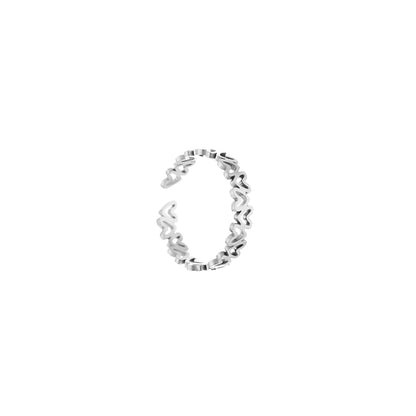 Hartjes ring zilver