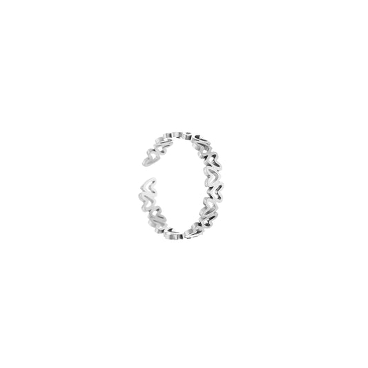 Hartjes ring zilver
