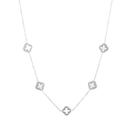 Klavers ketting zilver