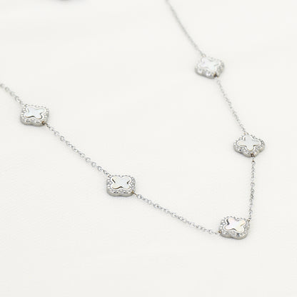 Klavers ketting zilver