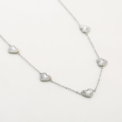 Hartjes ketting zilver