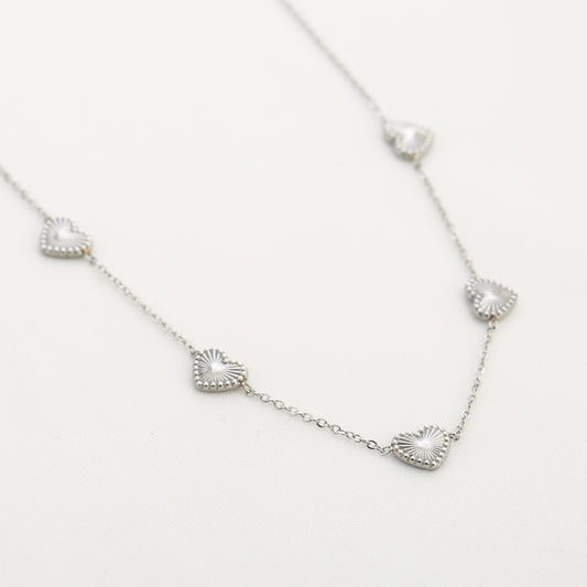 Hartjes ketting zilver