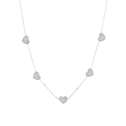 Hartjes ketting zilver