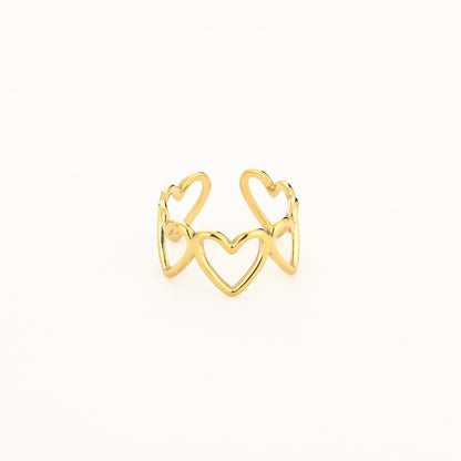 Open hartjes ring goud