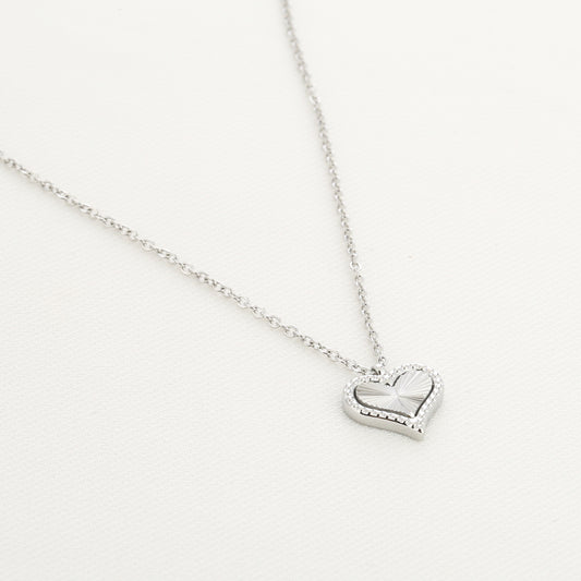 Basic heart ketting zilver